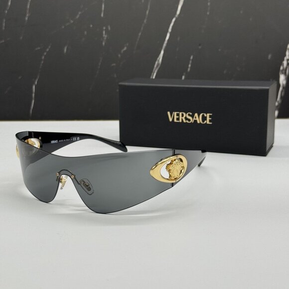 NEW VERSACE VE2280 1002/87 UNISEX BLACK VERSACE SUNGLASSES VE2280 100287 - Picture 1 of 12